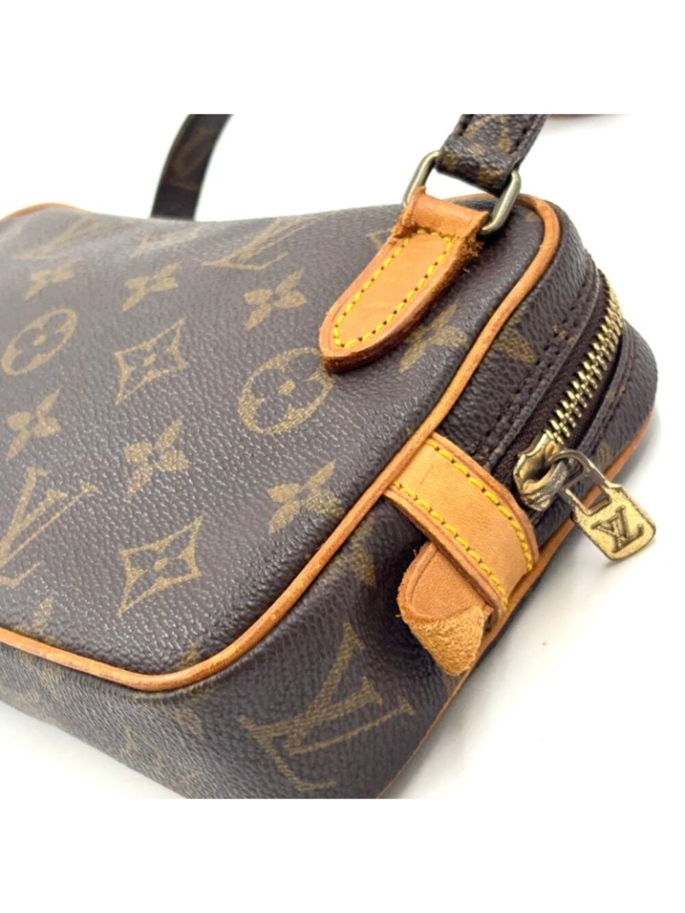 Louis Vuitton Marly Bandouliere Monogram Leather Brown Shoulder Bag Gold - Picture 12 of 15